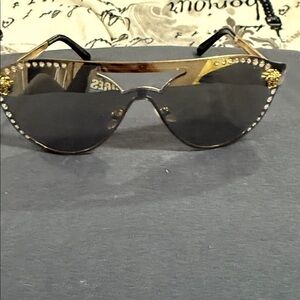 Versace Black and Gold Women's Sunglasses